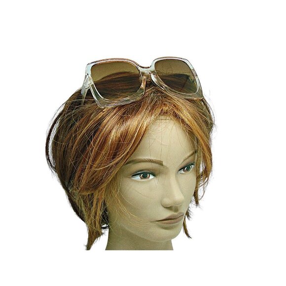 Womens Oversized Square Shape Fashion Sunglasses Peach Frame and Lens Cloth Case - Picture 7 of 9